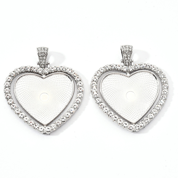 PandaHall Alloy Pendant Cabochon Settings, with Crystal Rhinestone, Cadmium Free & Lead Free, Double-sided Tray, Heart, Platinum, Tray..., Clear
PandaHall Alloy Pendant Cabochon Settings, with Crystal Rhinestone, Cadmium Free & Lead Free, Double-sided Tray, Heart, Platinum, Tray..., Clear