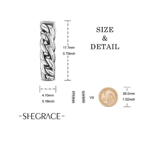 PandaHall SHEGRACE 925 Sterling Silver Hoop Earrings, Twist, Antique Silver, 17.7mm Sterling Silver
PandaHall SHEGRACE 925 Sterling Silver Hoop Earrings, Twist, Antique Silver, 17.7mm Sterling Silver