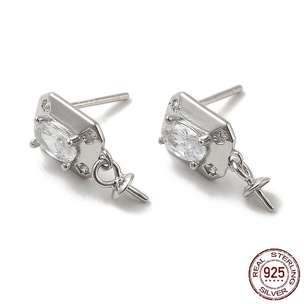 PandaHall Rhodium Plated 925 Sterling Silver Micro Pave Cubic Zirconia Stud Earring Findings, for Half Drilled Beads, Square, with S925..., Clear
PandaHall Rhodium Plated 925 Sterling Silver Micro Pave Cubic Zirconia Stud Earring Findings, for Half Drilled Beads, Square, with S925..., Clear