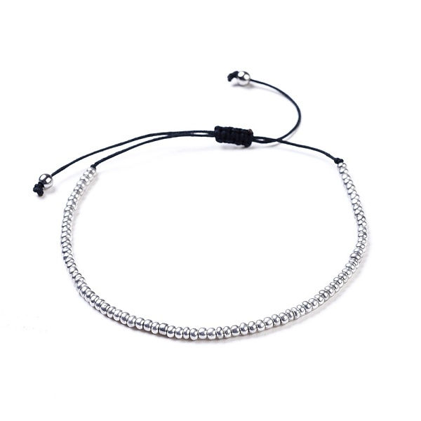 PandaHall Nylon Thread Braided Beads Bracelets, with Glass Seed Beads and 304 Stainless Steel Beads, Silver, 1-5/8 inch~2-3/4 inch(3.9~7cm)...
PandaHall Nylon Thread Braided Beads Bracelets, with Glass Seed Beads and 304 Stainless Steel Beads, Silver, 1-5/8 inch~2-3/4 inch(3.9~7cm)...