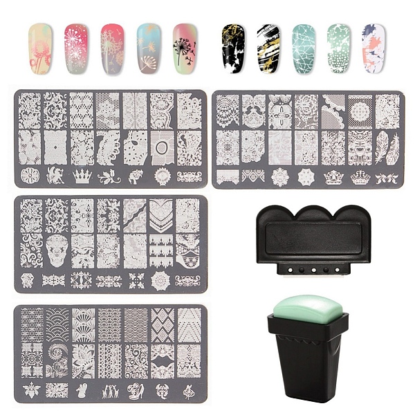 PandaHall Manicure Tool Sets, with Lace Flower Stainless Steel Nail Art Stamping Plates, Nails Seal Stamper & Scraper Set, Floral Pattern...
PandaHall Manicure Tool Sets, with Lace Flower Stainless Steel Nail Art Stamping Plates, Nails Seal Stamper & Scraper Set, Floral Pattern...