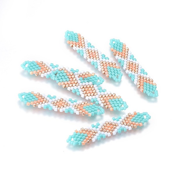 PandaHall MIYUKI & TOHO Handmade Japanese Seed Beads Links, Loom Pattern, Shuttle Shape, Colorful, 41.5~42.5x8.5~9x1.7mm, Hole: 2mm Glass...
PandaHall MIYUKI & TOHO Handmade Japanese Seed Beads Links, Loom Pattern, Shuttle Shape, Colorful, 41.5~42.5x8.5~9x1.7mm, Hole: 2mm Glass...