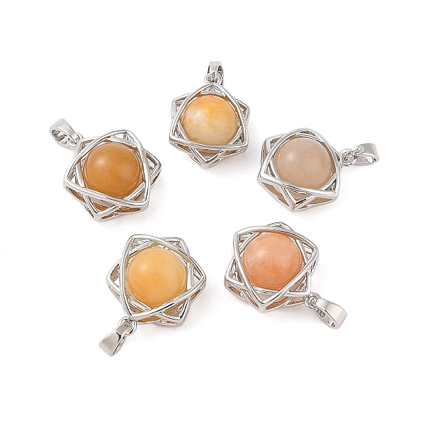 PandaHall Natural Topaz Jade Round Pendants, Stainless Steel Star of David Charms, Stainless Steel Color, 20x15.5x10.5mm, Hole: 3x5mm Topaz...
PandaHall Natural Topaz Jade Round Pendants, Stainless Steel Star of David Charms, Stainless Steel Color, 20x15.5x10.5mm, Hole: 3x5mm Topaz...