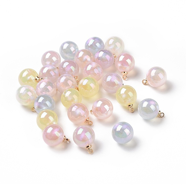 PandaHall Plating Acrylic Pendants, Pearlized, with ABS Plastic Light Gold Plated Loops, Round Charms, Mixed Color, 16.2x12mm, Hole: 1.6mm..., Multicolor
PandaHall Plating Acrylic Pendants, Pearlized, with ABS Plastic Light Gold Plated Loops, Round Charms, Mixed Color, 16.2x12mm, Hole: 1.6mm..., Multicolor