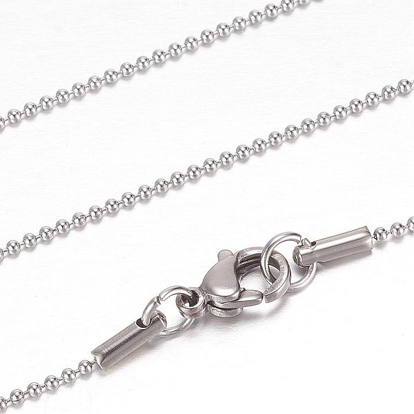 PandaHall 304 Stainless Steel Ball Chain Necklaces, with Lobster Claw Clasps, Stainless Steel Color, 19.5 inch~20 inch(49.5~50.8cm), 1.2mm...
PandaHall 304 Stainless Steel Ball Chain Necklaces, with Lobster Claw Clasps, Stainless Steel Color, 19.5 inch~20 inch(49.5~50.8cm), 1.2mm...