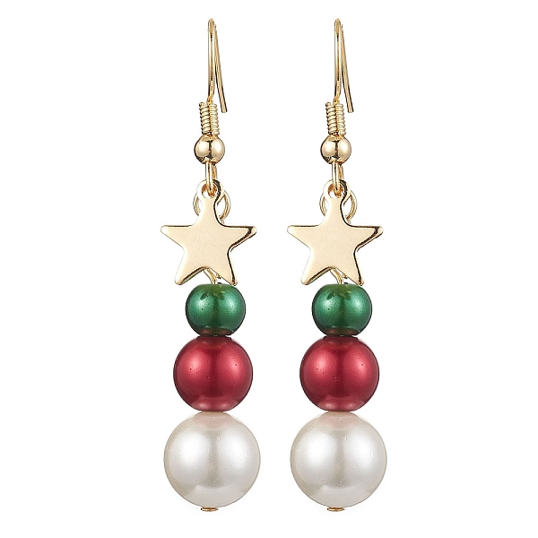 PandaHall Christmas Round Glass & Shell Pearl Dangle Earrings, Star Brass Earrings for Women, Golden, 50x10mm Glass Round
PandaHall Christmas Round Glass & Shell Pearl Dangle Earrings, Star Brass Earrings for Women, Golden, 50x10mm Glass Round