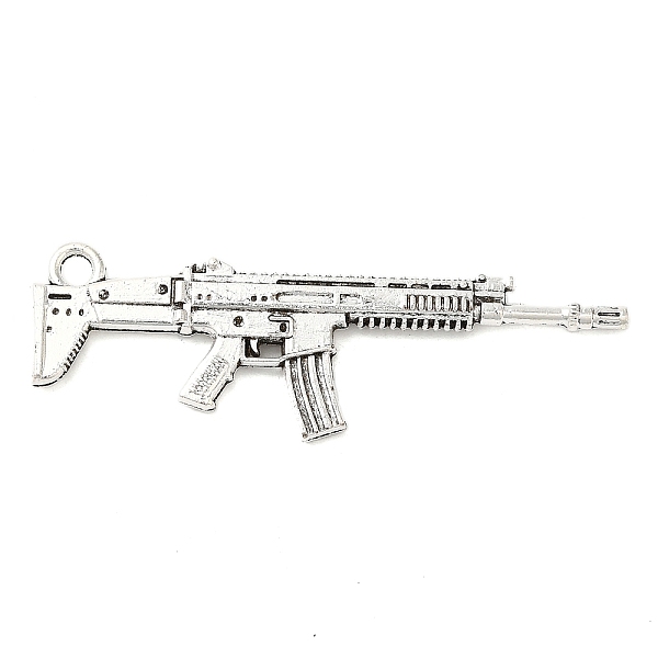 PandaHall Tibetan Style Alloy Pendants, Gun/Rifle, Cadmium Free & Lead Free, Antique Silver, 44x14x3mm, Hole: 2.5mm, about 166pcs/500g Alloy...
PandaHall Tibetan Style Alloy Pendants, Gun/Rifle, Cadmium Free & Lead Free, Antique Silver, 44x14x3mm, Hole: 2.5mm, about 166pcs/500g Alloy...
