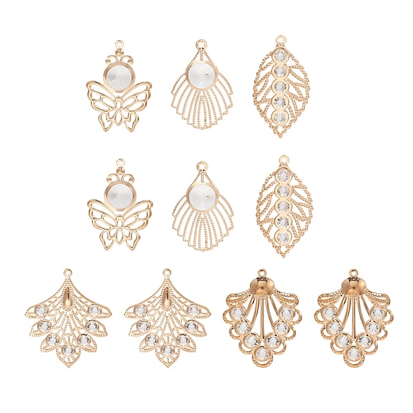 PandaHall 10Pcs 5 Styles Iron Rhinestone Pendants, Leaf Charms, Light Gold, Crystal, 47~52.5x28.5~43x5~8mm, Hole: 1.2~2.7mm, 2Pcs/style..., Clear
PandaHall 10Pcs 5 Styles Iron Rhinestone Pendants, Leaf Charms, Light Gold, Crystal, 47~52.5x28.5~43x5~8mm, Hole: 1.2~2.7mm, 2Pcs/style..., Clear