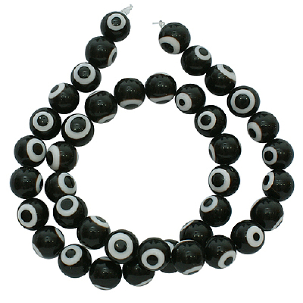 PandaHall Handmade Italianate Lampwork Beads Strands, Evil Eye Style, Round, Black, about 12mm in diameter, hole: 2mm, about 31pcs/strand...
PandaHall Handmade Italianate Lampwork Beads Strands, Evil Eye Style, Round, Black, about 12mm in diameter, hole: 2mm, about 31pcs/strand...