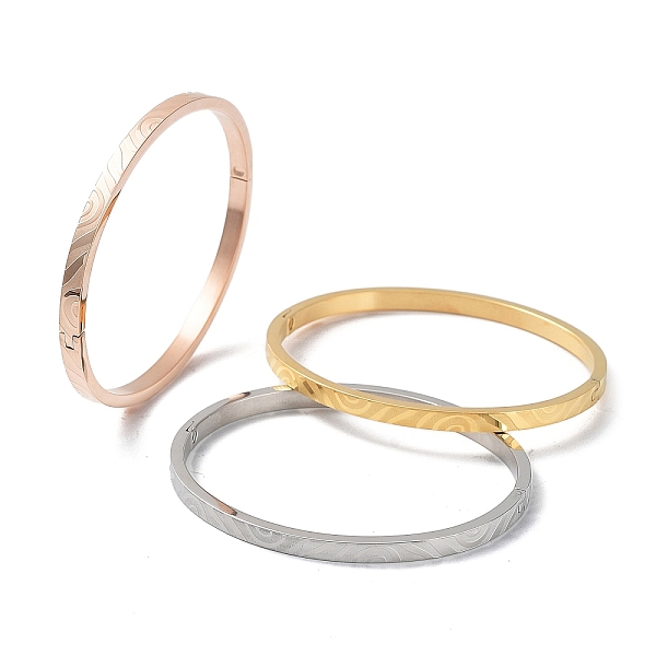 PandaHall 3Pcs 3 Color 304 Stainless Steel Grooved Bangles Set, Half Round Pattern, Mixed Color, 2x2-3/8 inch(50x59mm), 1Pc/color 304...
PandaHall 3Pcs 3 Color 304 Stainless Steel Grooved Bangles Set, Half Round Pattern, Mixed Color, 2x2-3/8 inch(50x59mm), 1Pc/color 304...