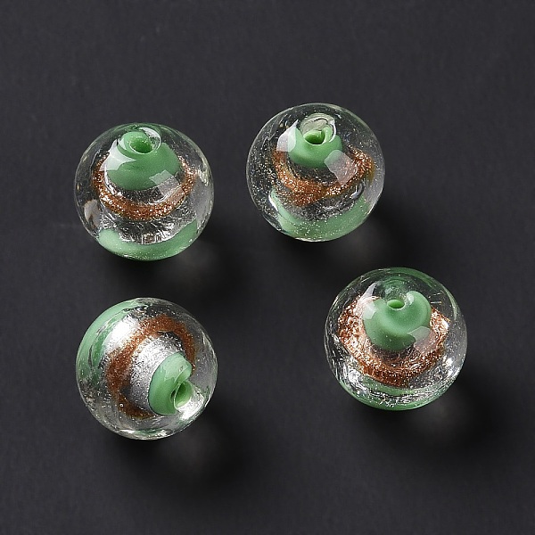PandaHall Handmade Silver Foil Lampwork Beads, with Gold Sand, Round, Light Green, 12x11mm, Hole: 1.8mm Silver Foil Round
PandaHall Handmade Silver Foil Lampwork Beads, with Gold Sand, Round, Light Green, 12x11mm, Hole: 1.8mm Silver Foil Round