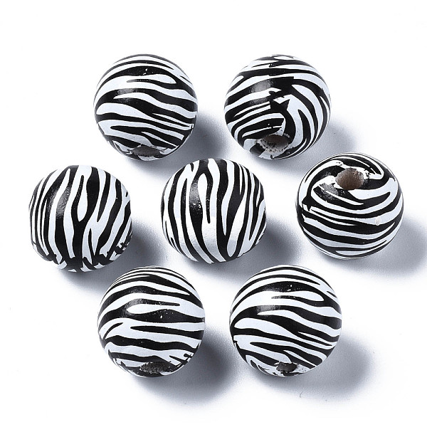 PandaHall Painted Natural Wood European Beads, Large Hole Beads, Printed, Round with Zebra-Stripe, Black, 16x15mm, Hole: 4mm Wood Round...
PandaHall Painted Natural Wood European Beads, Large Hole Beads, Printed, Round with Zebra-Stripe, Black, 16x15mm, Hole: 4mm Wood Round...