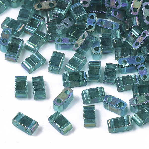 PandaHall 2-Hole Transparent Glass Seed Beads, AB Colours, Rectangle, Teal, 4.5~5.5x2~2.5x2~2.5mm, Hole: 0.7mm Glass Rectangle Cyan
PandaHall 2-Hole Transparent Glass Seed Beads, AB Colours, Rectangle, Teal, 4.5~5.5x2~2.5x2~2.5mm, Hole: 0.7mm Glass Rectangle Cyan