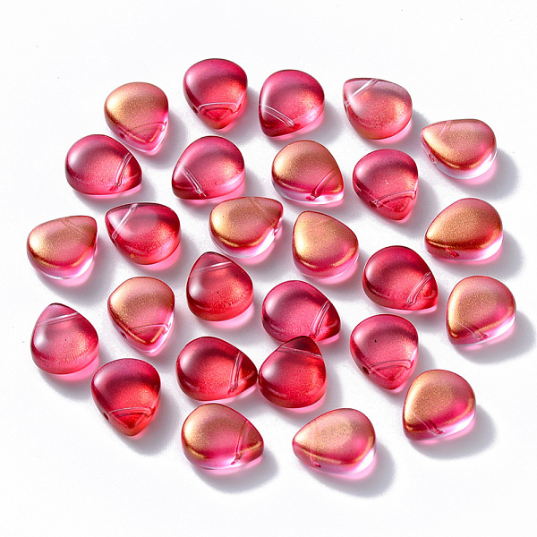 PandaHall Transparent Spray Painted Glass Beads, Top Drilled Beads, with Glitter Powder, Teardrop, Crimson, 12.5x10.5x5.5mm, Hole: 0.9mm..., Pink
PandaHall Transparent Spray Painted Glass Beads, Top Drilled Beads, with Glitter Powder, Teardrop, Crimson, 12.5x10.5x5.5mm, Hole: 0.9mm..., Pink