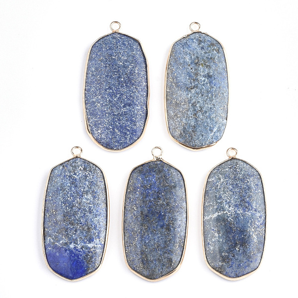 PandaHall Natural Lapis Lazuli Pendants, with Brass Findings, Dyed, Oval, Golden, 47x23x4mm, Hole: 2mm Lapis Lazuli Oval
PandaHall Natural Lapis Lazuli Pendants, with Brass Findings, Dyed, Oval, Golden, 47x23x4mm, Hole: 2mm Lapis Lazuli Oval