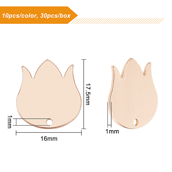 PandaHall BENECREAT 30Pcs 3 Colors Brass Pendants, Stamping Blank Tag, Tulip Flower, Mixed Color, 17.5x16x1mm, Hole: 1mm Brass Flower
PandaHall BENECREAT 30Pcs 3 Colors Brass Pendants, Stamping Blank Tag, Tulip Flower, Mixed Color, 17.5x16x1mm, Hole: 1mm Brass Flower