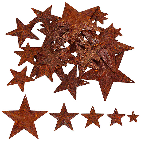 PandaHall Gorgecraft 30Pcs 5 Style Rust Iron Pendants, Star, Sienna, 25.4~95x25.4~97x4~9mm, Hole: 1~2.5mm, 6pcs/style Iron Star Brown
PandaHall Gorgecraft 30Pcs 5 Style Rust Iron Pendants, Star, Sienna, 25.4~95x25.4~97x4~9mm, Hole: 1~2.5mm, 6pcs/style Iron Star Brown