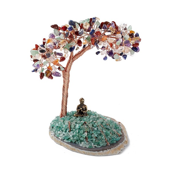 PandaHall Natural Gemstone Tree Display Decoration, Buddha Statue on Agate Slice Base Feng Shui Ornament for Wealth, Luck, Rose Gold Brass...
PandaHall Natural Gemstone Tree Display Decoration, Buddha Statue on Agate Slice Base Feng Shui Ornament for Wealth, Luck, Rose Gold Brass...
