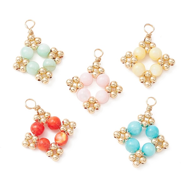 PandaHall Natural Dyed Freshwater Shell Pendants, Rhombus Charms with Golden Plated Brass Round Spacer Beads, Mixed Color..., Multicolor
PandaHall Natural Dyed Freshwater Shell Pendants, Rhombus Charms with Golden Plated Brass Round Spacer Beads, Mixed Color..., Multicolor