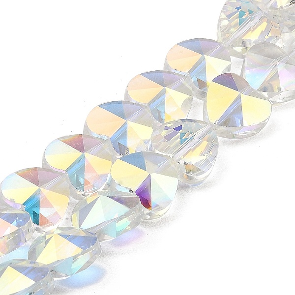 PandaHall Electroplate Transparent Glass Beads Strands, Rainbow Plated, Faceted, Heart, Clear AB, 13.5~14x14x9mm, Hole: 1mm, about..., White
PandaHall Electroplate Transparent Glass Beads Strands, Rainbow Plated, Faceted, Heart, Clear AB, 13.5~14x14x9mm, Hole: 1mm, about..., White