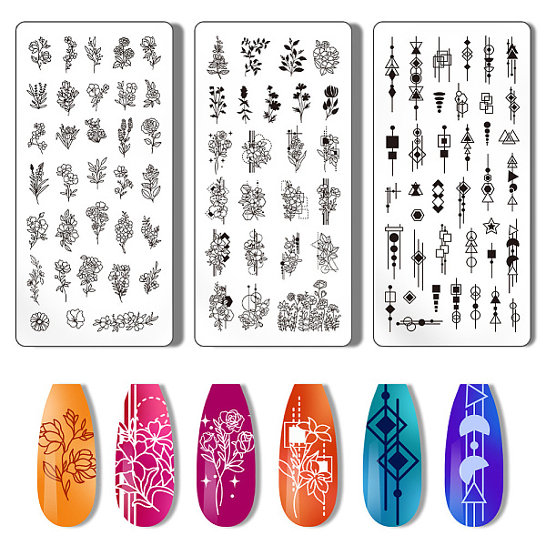 PandaHall Stainless Steel DIY Nail Art Templates, Template Tool, Rectangle, Plants, 12x6cm, 3pcs/set Stainless Steel Other Plants
PandaHall Stainless Steel DIY Nail Art Templates, Template Tool, Rectangle, Plants, 12x6cm, 3pcs/set Stainless Steel Other Plants