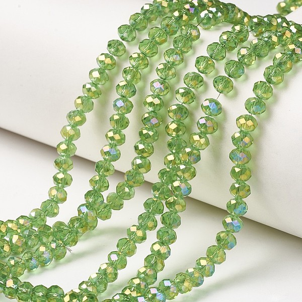 PandaHall Electroplate Transparent Glass Beads Strands, Full Rainbow Plated, Faceted, Rondelle, Lawn Green, 4x3mm, Hole: 0.4mm, about...
PandaHall Electroplate Transparent Glass Beads Strands, Full Rainbow Plated, Faceted, Rondelle, Lawn Green, 4x3mm, Hole: 0.4mm, about...