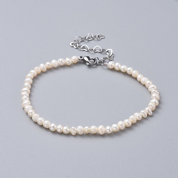 PandaHall Natural Freshwater Pearl Beads Bracelets, with 304 Stainless Steel Extender Chains and Burlap Packing Pouches Drawstring Bags..., White
PandaHall Natural Freshwater Pearl Beads Bracelets, with 304 Stainless Steel Extender Chains and Burlap Packing Pouches Drawstring Bags..., White