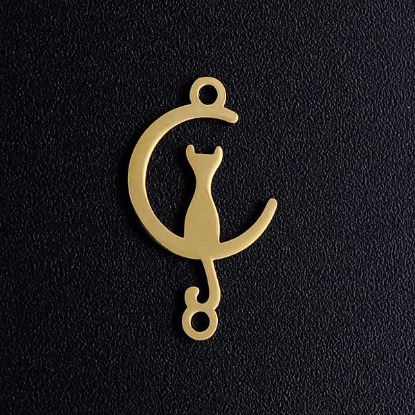 PandaHall 201 Stainless Steel Kitten Links connectors, Crescent Moon with Cat Shape, Golden, 19x11x1mm, Hole: 1.2mm 201 Stainless Steel Cat...
PandaHall 201 Stainless Steel Kitten Links connectors, Crescent Moon with Cat Shape, Golden, 19x11x1mm, Hole: 1.2mm 201 Stainless Steel Cat...