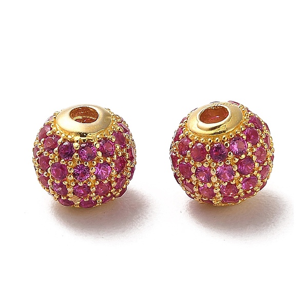 PandaHall 925 Sterling Silver Micro Pave Cubic Zirconia Beads, Round, Real 18K Gold Plated, Fuchsia, 8x7.5mm, Hole: 2.2mm Sterling..., Pink
PandaHall 925 Sterling Silver Micro Pave Cubic Zirconia Beads, Round, Real 18K Gold Plated, Fuchsia, 8x7.5mm, Hole: 2.2mm Sterling..., Pink