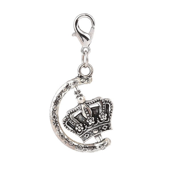 PandaHall Tibetan Style Alloy Crown Pendants Decorations, Lobster Clasp Charms, for Keychain, Purse, Backpack Ornament, Antique Silver, 39mm...
PandaHall Tibetan Style Alloy Crown Pendants Decorations, Lobster Clasp Charms, for Keychain, Purse, Backpack Ornament, Antique Silver, 39mm...