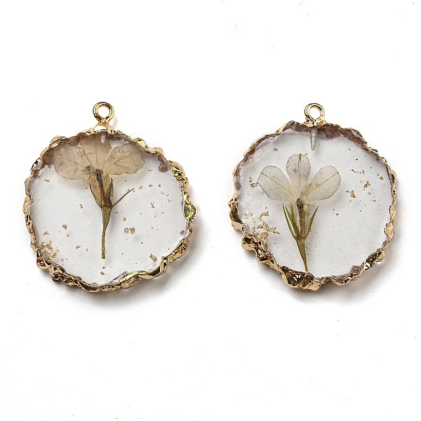 PandaHall Gold Foil Inner Dried Flower Resin Pendants, Flat Round Charms with Light Gold Plated Brass Edge and Iron Loops, Tan..., Orange
PandaHall Gold Foil Inner Dried Flower Resin Pendants, Flat Round Charms with Light Gold Plated Brass Edge and Iron Loops, Tan..., Orange