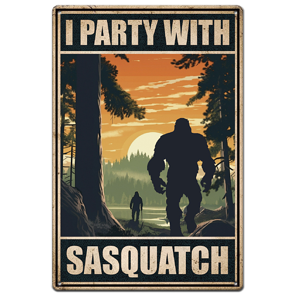 PandaHall SUPERDANT Funny Metal Tin Sign Camping Big-foot I Party with Sasquatch Signs Retro Metal Poster Vintage Country Art Sign for Home...
PandaHall SUPERDANT Funny Metal Tin Sign Camping Big-foot I Party with Sasquatch Signs Retro Metal Poster Vintage Country Art Sign for Home...