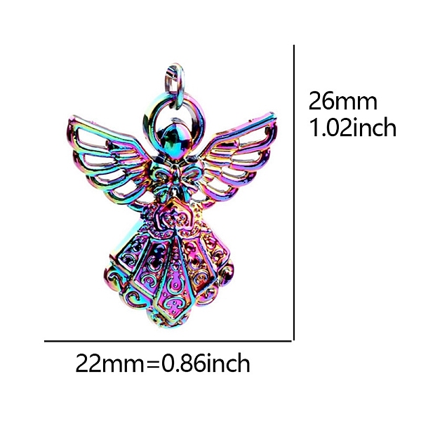 PandaHall Rainbow Color Alloy Pendants, Angel Charms, 26x22x2mm Alloy Angel & Fairy
PandaHall Rainbow Color Alloy Pendants, Angel Charms, 26x22x2mm Alloy Angel & Fairy