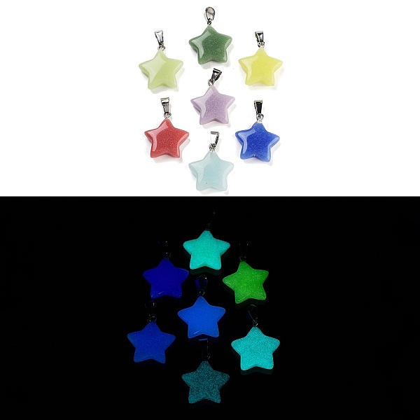 PandaHall Synthetic Luminous Stone Pendants, Glow in the Dark Star Charms with Stainless Steel Color Tone Stainless Steel Snap on Bails..., Multicolor
PandaHall Synthetic Luminous Stone Pendants, Glow in the Dark Star Charms with Stainless Steel Color Tone Stainless Steel Snap on Bails..., Multicolor