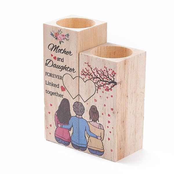 PandaHall Wooden Candle Holder, Display Decorations, Rectangle with Word Mother & Daughter, Mother's Day Gift, Wheat, 44.5x44.5x99~120mm..., Orange
PandaHall Wooden Candle Holder, Display Decorations, Rectangle with Word Mother & Daughter, Mother's Day Gift, Wheat, 44.5x44.5x99~120mm..., Orange