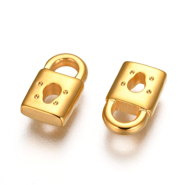 PandaHall 304 Stainless Steel Pendant, Padlock, Golden, 10x6x2.5mm, Hole: 2.5x3mm 304 Stainless Steel Lock
PandaHall 304 Stainless Steel Pendant, Padlock, Golden, 10x6x2.5mm, Hole: 2.5x3mm 304 Stainless Steel Lock