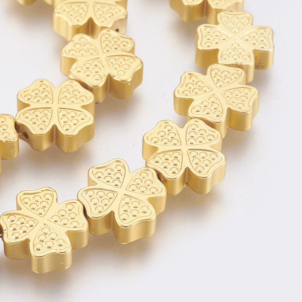 PandaHall Electroplated Non-magnetic Synthetic Hematite Bead Strand, Grade AA, Clover, Long-Lasting Plated, Frosted, Real 18K Gold Plated...
PandaHall Electroplated Non-magnetic Synthetic Hematite Bead Strand, Grade AA, Clover, Long-Lasting Plated, Frosted, Real 18K Gold Plated...