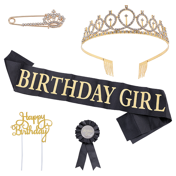 PandaHall Birthday Crown Shoulder Strap Sets, Hair Band Headpieces with Sash, Badge Pins, Polyester Tag & Plastic Sticks, Birthday Gifts..., Multicolor
PandaHall Birthday Crown Shoulder Strap Sets, Hair Band Headpieces with Sash, Badge Pins, Polyester Tag & Plastic Sticks, Birthday Gifts..., Multicolor