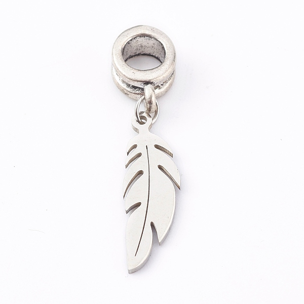 PandaHall 304 Stainless Steel European Dangle Charms, Large Hole Pendants, for Halloween, with Alloy Tube Bails, Feather, Antique Silver...
PandaHall 304 Stainless Steel European Dangle Charms, Large Hole Pendants, for Halloween, with Alloy Tube Bails, Feather, Antique Silver...