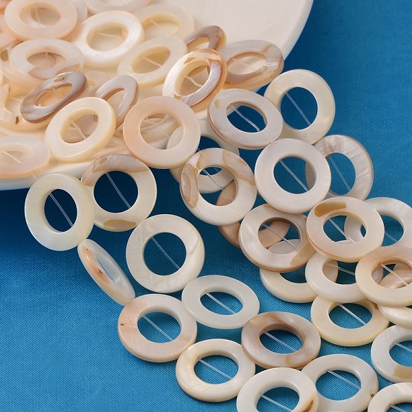 PandaHall Natural White Shell Beads Strands, Mother of Pearl Shell Beads, Donut, White, about 20mm in diameter, 3mm thick, hole: 1mm, about...
PandaHall Natural White Shell Beads Strands, Mother of Pearl Shell Beads, Donut, White, about 20mm in diameter, 3mm thick, hole: 1mm, about...