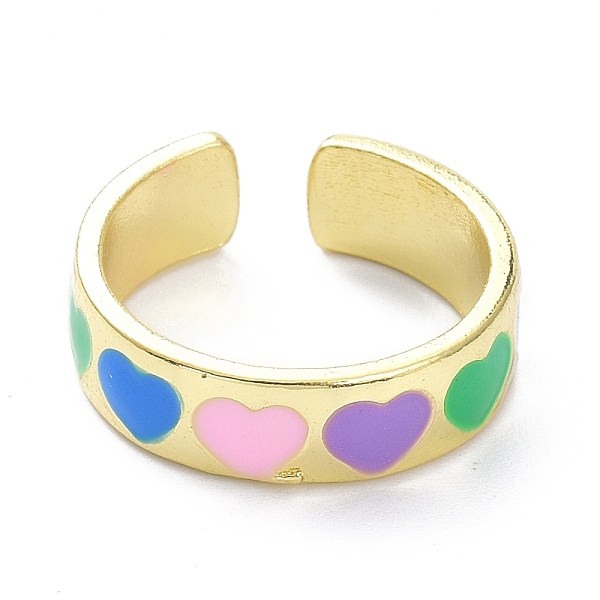 PandaHall Heart Pattern Alloy Enamel Cuff Rings, Open Rings, Light Gold, Colorful, 6.5mm, US Size 7 1/4(17.5mm) Alloy Heart
PandaHall Heart Pattern Alloy Enamel Cuff Rings, Open Rings, Light Gold, Colorful, 6.5mm, US Size 7 1/4(17.5mm) Alloy Heart