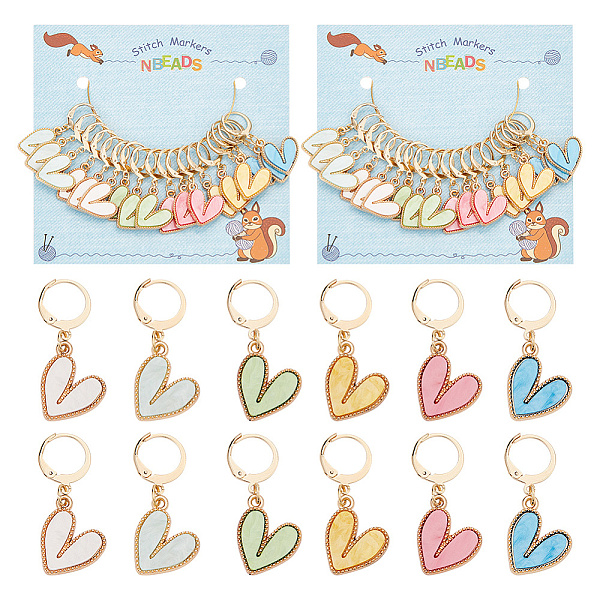 PandaHall Heart Alloy & Acrylic Pendant Stitch Markers, Crochet Leverback Hoop Charms, Locking Stitch Marker with Wine Glass Charm Ring..., Multicolor
PandaHall Heart Alloy & Acrylic Pendant Stitch Markers, Crochet Leverback Hoop Charms, Locking Stitch Marker with Wine Glass Charm Ring..., Multicolor