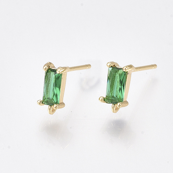 PandaHall Brass Stud Earring Findings, Cubic Zirconia and Loop, Nickel Free, Real 18K Gold Plated, Rectangle, Green, 8.5x4mm, Hole: 0.8mm...
PandaHall Brass Stud Earring Findings, Cubic Zirconia and Loop, Nickel Free, Real 18K Gold Plated, Rectangle, Green, 8.5x4mm, Hole: 0.8mm...