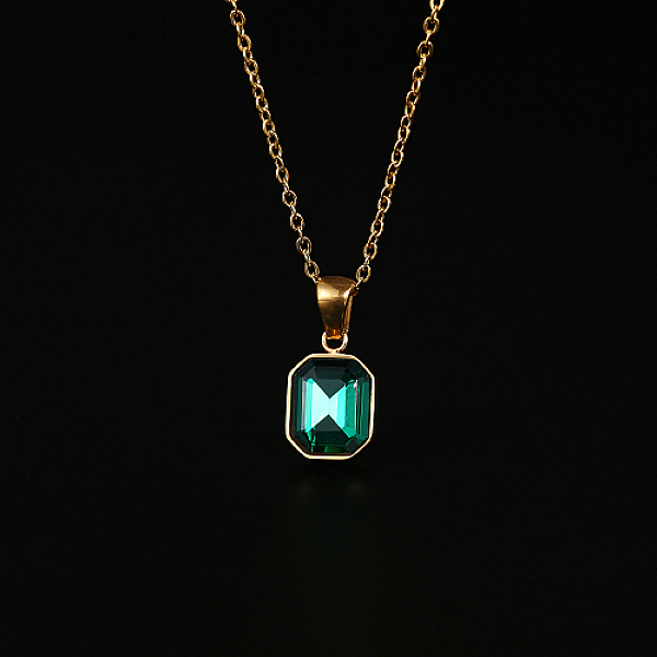 PandaHall Glass Rectangle Pendant Necklace with Golden Stainless Steel Chains, Green, 17.72 inch(45cm) Glass Rectangle Green
PandaHall Glass Rectangle Pendant Necklace with Golden Stainless Steel Chains, Green, 17.72 inch(45cm) Glass Rectangle Green