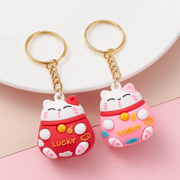 PandaHall PVC Plastic Keychains, with 304 Stainless Steel & Iron Findings, Maneki Neko, Mixed Color, 8.9cm Plastic Others Multicolor
PandaHall PVC Plastic Keychains, with 304 Stainless Steel & Iron Findings, Maneki Neko, Mixed Color, 8.9cm Plastic Others Multicolor