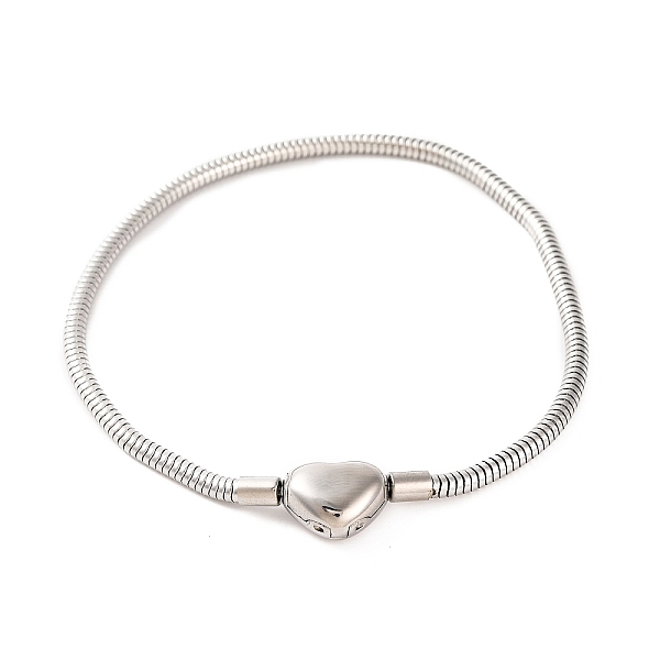 PandaHall 304 Stainless Steel Round Snake Chain Bracelets with Clasps, Stainless Steel Color, Heart, 8-1/2 inch(21.5cm), Clasp: 10x13x7mm...
PandaHall 304 Stainless Steel Round Snake Chain Bracelets with Clasps, Stainless Steel Color, Heart, 8-1/2 inch(21.5cm), Clasp: 10x13x7mm...