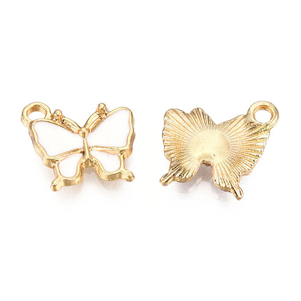 PandaHall Light Gold Plated Alloy Charms, with Enamel, Butterfly, White, 13x13.5x2.5mm, Hole: 1.8mm Alloy+Enamel Butterfly White
PandaHall Light Gold Plated Alloy Charms, with Enamel, Butterfly, White, 13x13.5x2.5mm, Hole: 1.8mm Alloy+Enamel Butterfly White