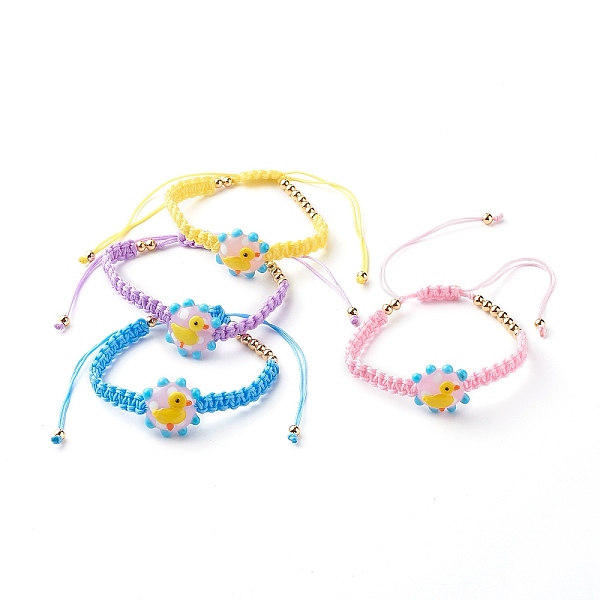 PandaHall Adjustable Nylon Thread Braided Bead Bracelets for Kid, with Golden Brass Beads, Flower with Duck Handmade Lampwork Beads, Mixed..., Multicolor
PandaHall Adjustable Nylon Thread Braided Bead Bracelets for Kid, with Golden Brass Beads, Flower with Duck Handmade Lampwork Beads, Mixed..., Multicolor