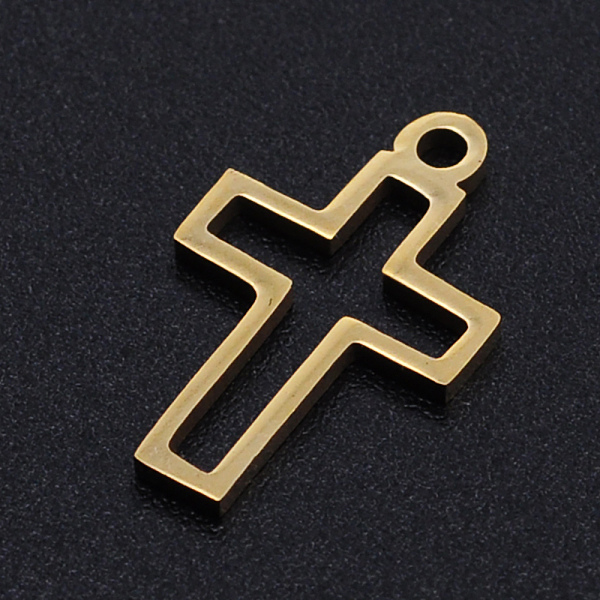 PandaHall 201 Stainless Steel Laser Cut Pendants, Cross, Golden, 16x10.5x1mm, Hole: 1.4mm 201 Stainless Steel Cross
PandaHall 201 Stainless Steel Laser Cut Pendants, Cross, Golden, 16x10.5x1mm, Hole: 1.4mm 201 Stainless Steel Cross