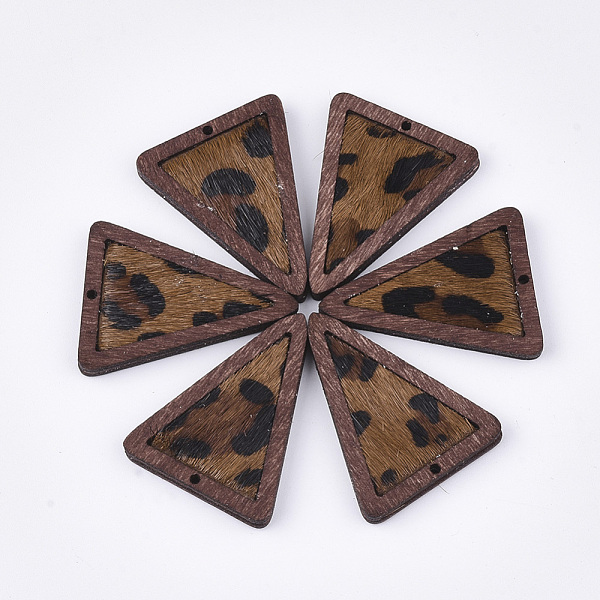 PandaHall Eco-Friendly Cowhide Leather Pendants, with Dyed Wood, Triangle with Leopard Print, Chocolate, 35x27x4mm, Hole: 1.4mm Leather..., Brown
PandaHall Eco-Friendly Cowhide Leather Pendants, with Dyed Wood, Triangle with Leopard Print, Chocolate, 35x27x4mm, Hole: 1.4mm Leather..., Brown